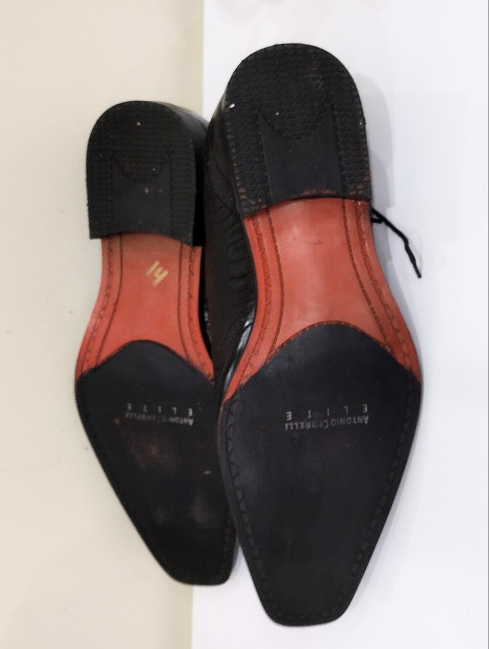 Antonio Cerrelli Sz 12 Men's Black Wingtip Derby Dress Shoes - Classic Lace-Up - Picture 3 of 16